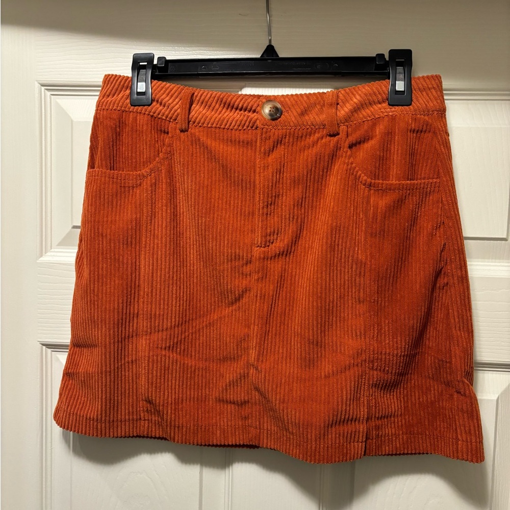 Burnt orange corduroy skirt